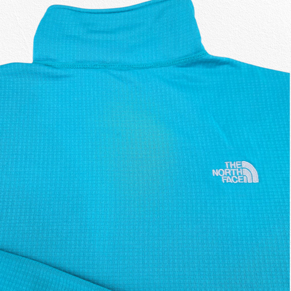 The North Face Turquoise Blue TKA Glacier Quarter Zip Fleece Pullover Size Large - Picture 8 of 9